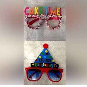 Birthday dress, glasses, hair clips, birthday hats, etc.